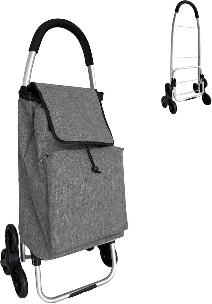 Boodschappentrolley traploper - 45 l - opvouwbaar - grijs