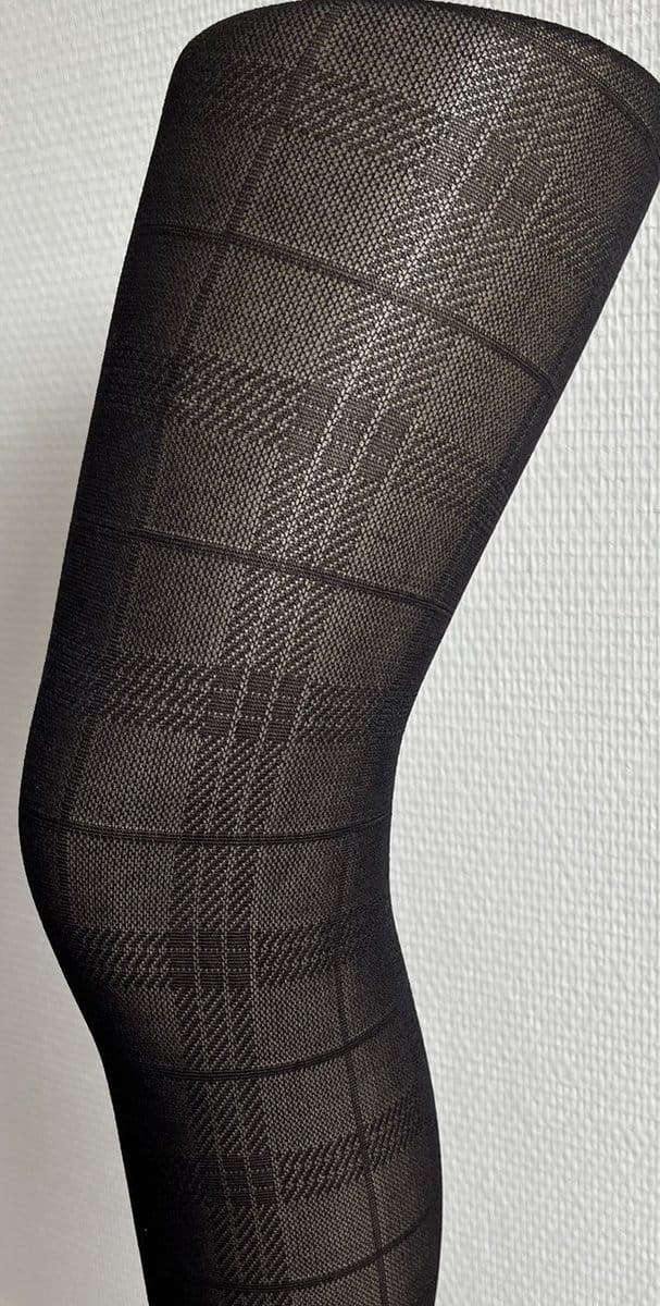 Pretty Polly Panty - Tartan Pattern - M/L - Zwart