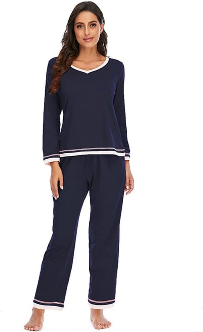 Dames Pyjamaset Lange Mouwen Tweedelig Zacht Loungekleding