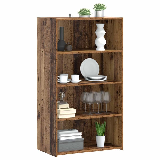 vidaXL - Highboard - Oud - hout - 70 - x - 41 - x - 124 - cm - Bewerkt - hout