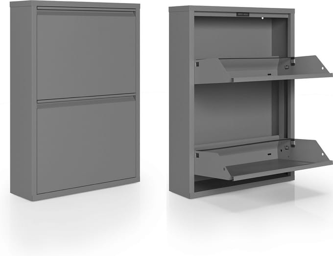 Schoenenkast Bodi 2-vaks Clay Grey (set van 2)