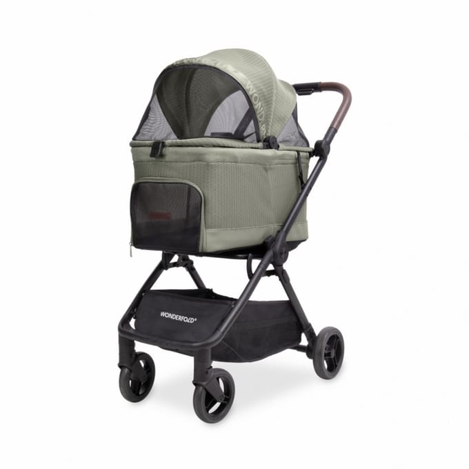 Wonderfold Bella Dierenbuggy - Inklapbaar - Grafietzwart (Draagvermogen tot 13kg)
