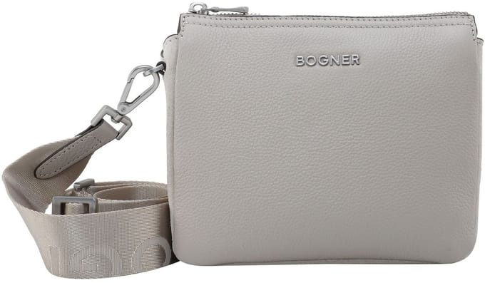Bogner Leren Schoudertas Banff Gulia Shoulderbag Lightgrey Beige