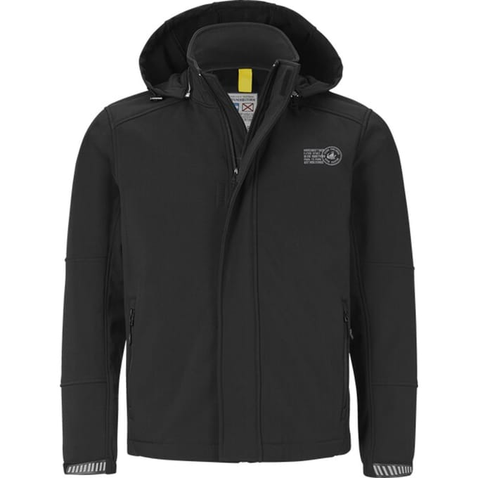 Jan Vanderstorm herren Softshelljack - 68 - zwart - Plus Size