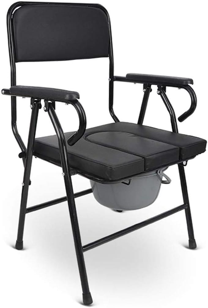 Commode Stoel - Toiletstoel Opvouwbaar - Thuiszorg Ondersteuning - Spatwaterdicht Ontwerp - 56x54x85 cm - Wit