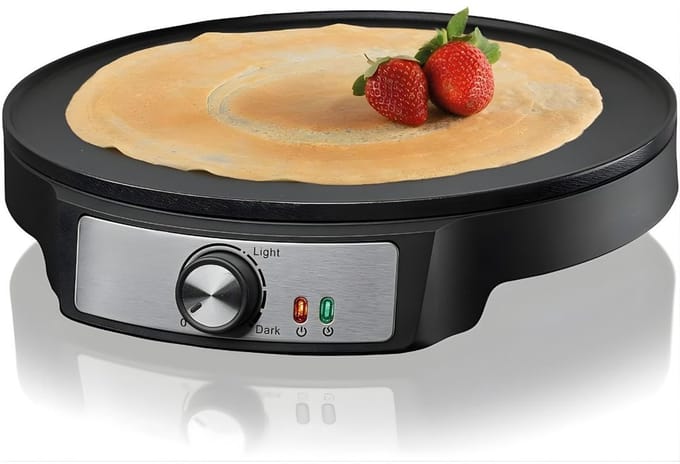 KAD® Pannenkoekenmaker - Pannenkoekenmaker Elektrische - Pannenkoekenpan - Zwart - 33cm x 6cm x 31cm