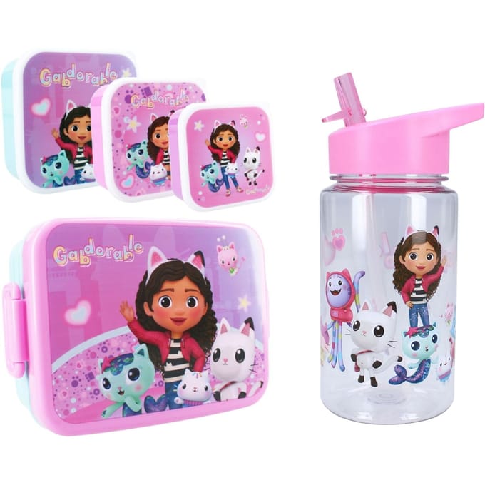 Gabby's Dollhouse Lunchset - Broodtrommel en drinkfles - Snackdoosjes