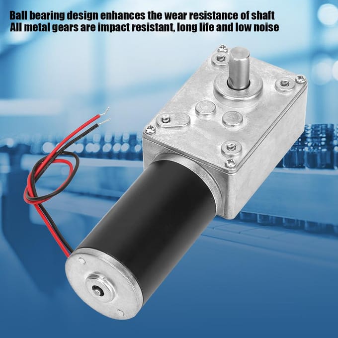 Snelheidsreductie Elektrische Versnellingsbakmotor Omkeerbare Wormwielmotor 8mm As 24V(230 tpm)