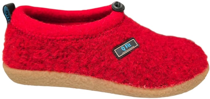 Q Fit Cato Rode Wollen Gesloten Dames Pantoffels - Rood - 37