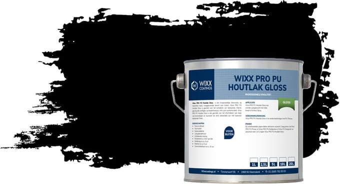 Wixx PRO PU Houtlak Gloss - 20L - RAL 9005 | Gitzwart