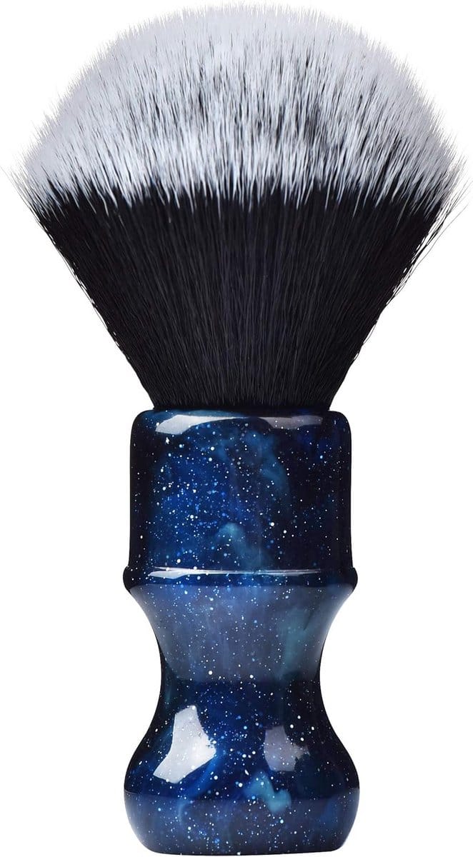 Luxe Synthetische Scheerborstel met Hars Handvat - 24 mm Extra Dichte Knoop - Blauw