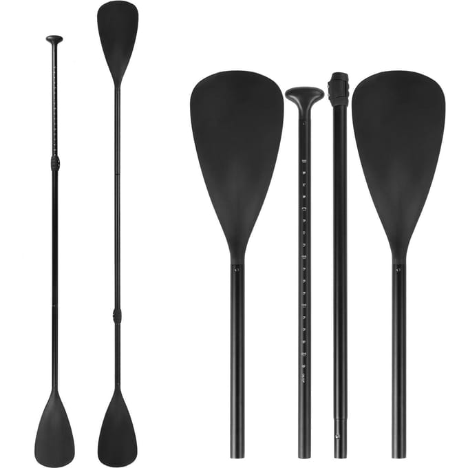 4-delige verstelbare SUP-peddelkajakboot met dubbel doel Stand Up Paddle Board zwart