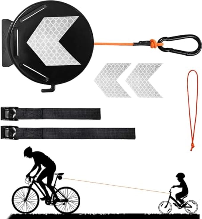 Tow Rope for Children - 2 Meters, Retractable Bicycle Cable for Support and Safety