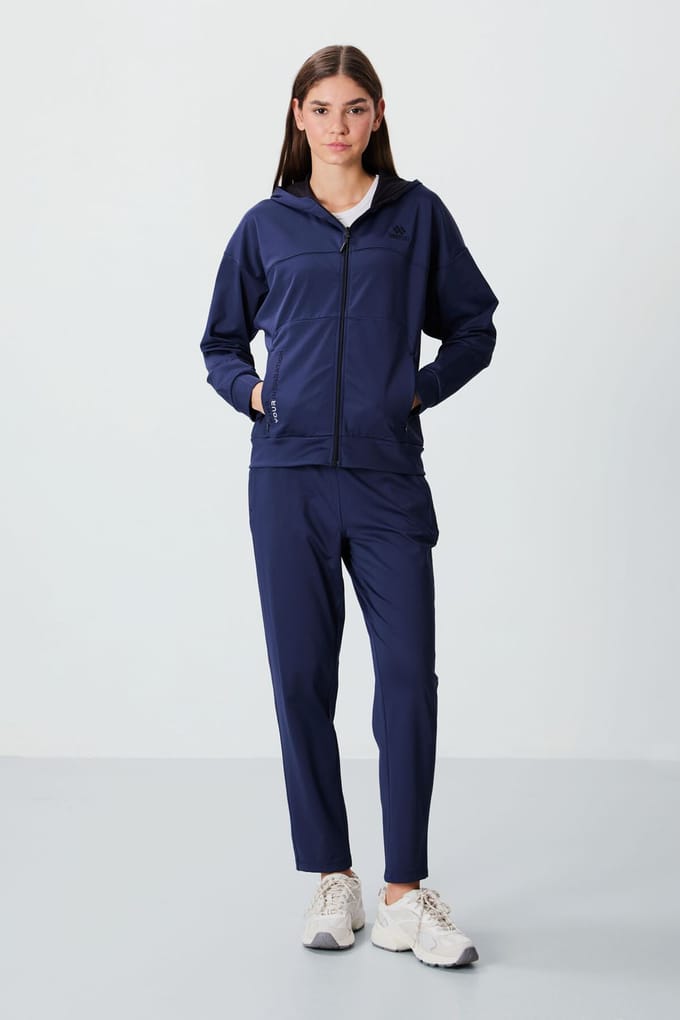 Dames Hooded Zip Sweatshirt en Broek Set