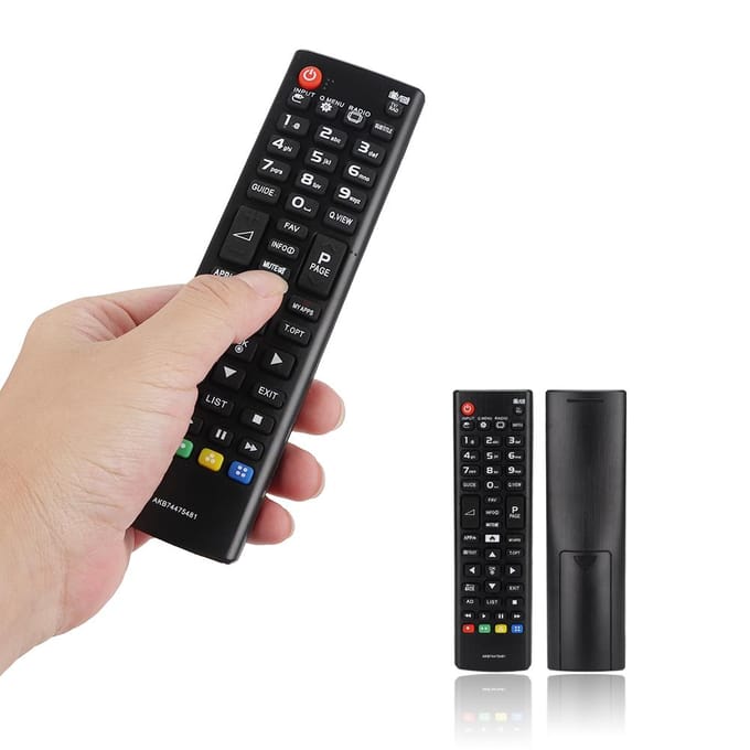ABS-materiaal behuizing tv-afstandsbediening voor LG AKB74475481, werkt op batterijen wit