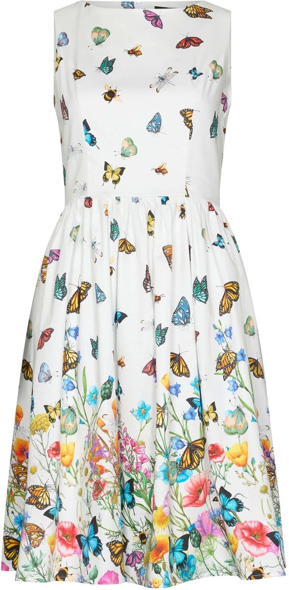 Succubus Clothing Butterfly Garden 50's Swing Jurk Wit