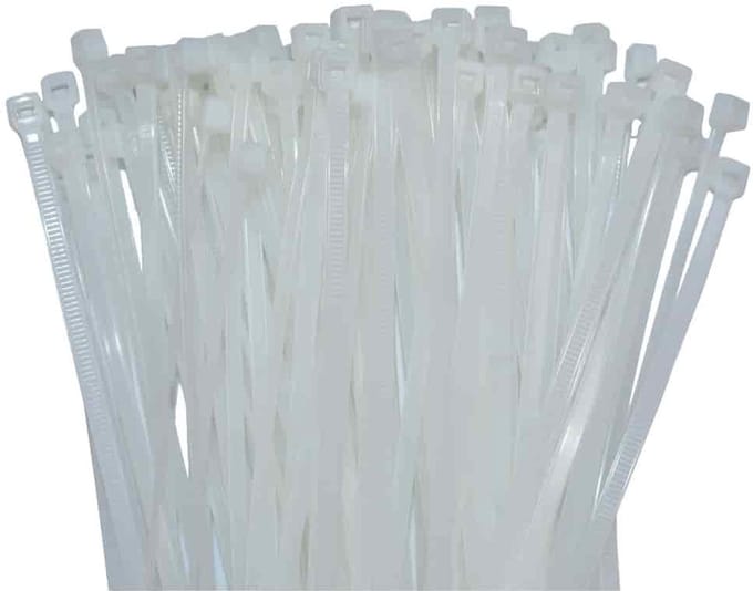Kabelbinders 250mm, 100 stuks, naturel wit, PA6.6