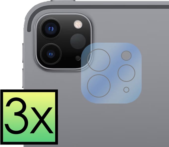Camera Lens Protector - 3 Stuks - Geschikt voor Apple iPad Pro (2020) - 12.9 inch - Camera Screenprotector - Beschermglas - Gehard Glas - Tempered Glass - Screen Protector