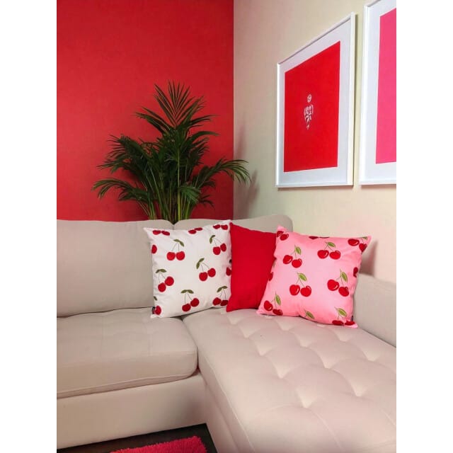 Gek op kussens! Sierkussen red cherry | 45 x 45 cm | katoen/polyester