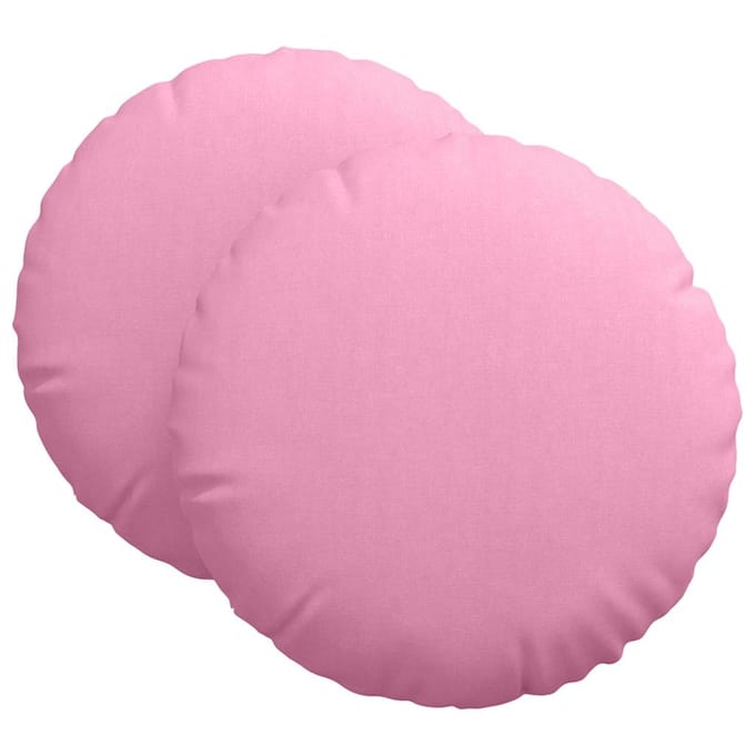 vidaXL - Zitkussens - 2 - st - Stof - Roze - Diam. - 60 - x - 21 - cm