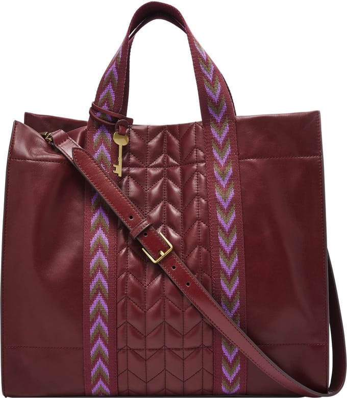 FOSSIL Shopper Schoudertas Carmen Tote Wine Rood