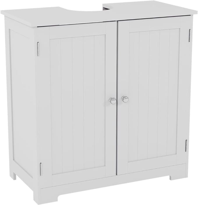 Wastafel Onderkast Met Uitsparing - Wasbak Kast - Badkamermeubel - Wit