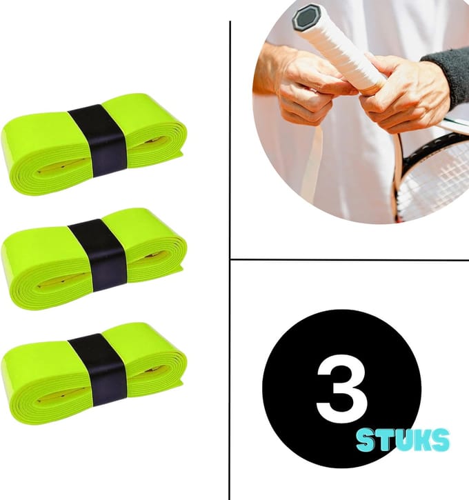 Neon Gele Overgrip Set - 3 stuks - Padel/Tennis/Badminton/squash - Griptape - Antislip - Racketaccesoires