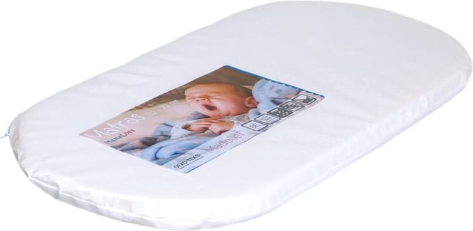 MamaLoes Thomas 32x72x4 cm Ovaal Kinderwagen- en Wiegmatras