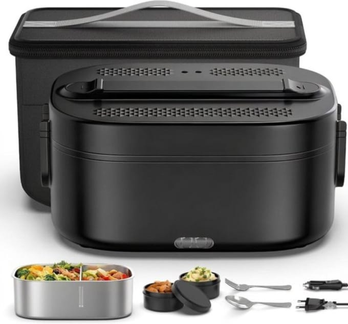 Thuys - Elektrische Lunchbox - Broodtrommel Elektrisch - Zwart