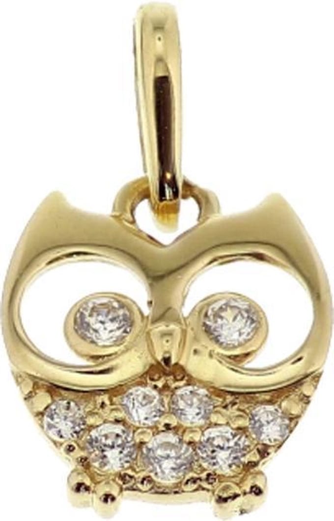 The Jewelry Collection Hanger Uil Zirkonia - Goud