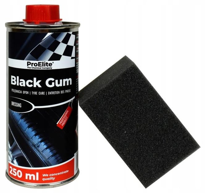 Pro Elite | Banden zwart | 250 ml | black gum met gratis spons | Auto wassen