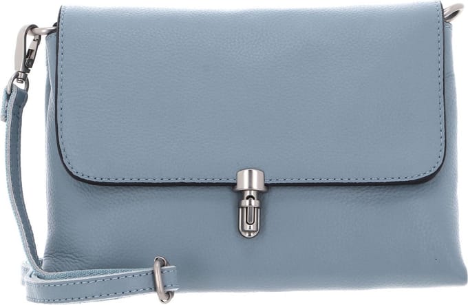 FREDsBRUDER Leren Schoudertas Sha Na Na Shoulderbag Dusty Blue Lichtblauw