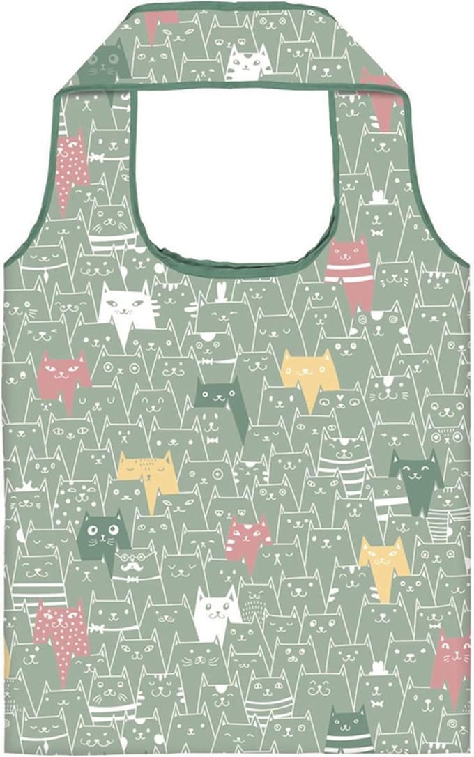 Moses Shopper Eco Opvouwbaar Kat  40 X 66 Cm Polyester Groen