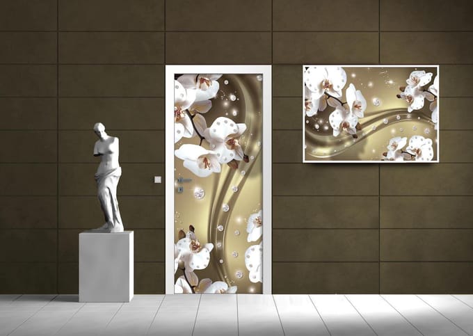 Flowers Orchids Pattern Photo Wallcovering