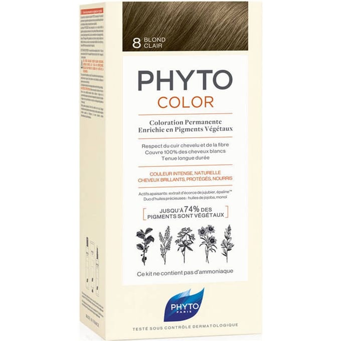 Phytocolor Permanente Haarkleuring 8 Lichtblond Intense En Natuurlijke Kleur