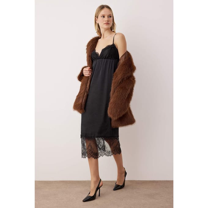 Damesjurk, plat model, mouwloos, chic/nachtjurk