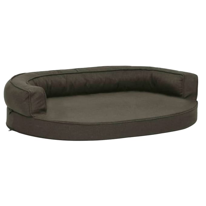 vidaXL Hondenbed ergonomisch linnen-look 75x53 cm donkergrijs