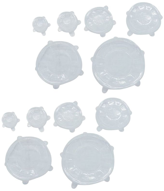 Set van 12 siliconen rekbare bewaardeksels van 6 tot 20 cm Fackelmann Basic