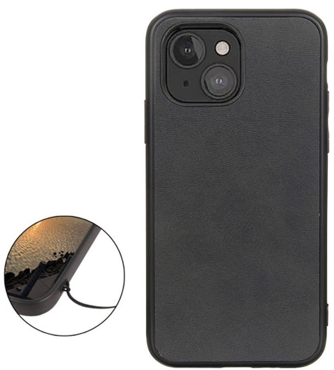 Casecentive Shockproof Leren back case iPhone 13 Mini zwart
