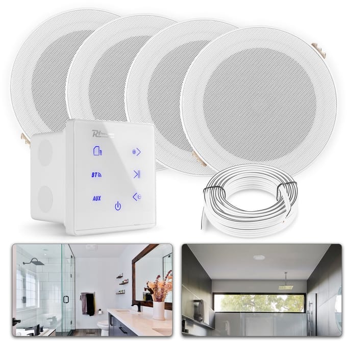 Power Dynamics A100 badkamerspeaker set - Bluetooth speaker voor badkamer - 5 Inch - 160W - Wit