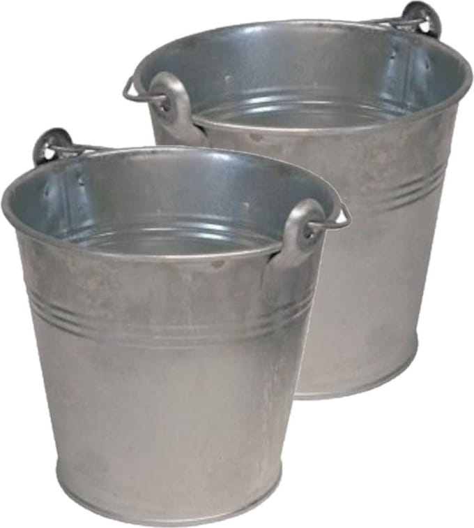 Benson Emmer / teil - 4x - van zink - met handvat - 12 liter