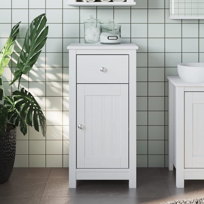 vidaXL - Badkamerkast - BERG - 40x34x80 - cm - massief - grenenhout - wit