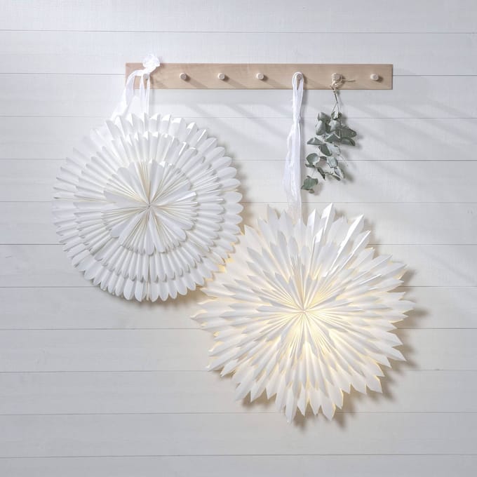 Star Trading Frost lampion / lampenkap - papier - wit - D 50 cm