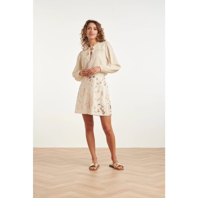 Smashed Lemon Feestelijke mini-rok met glitterende lovertjes print |