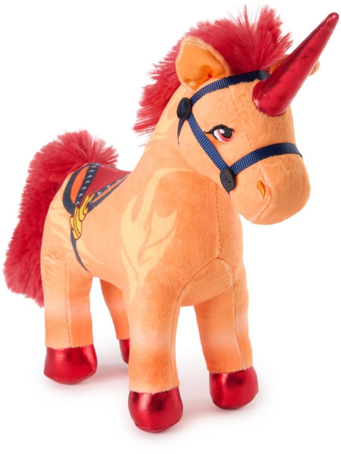Spin Master eenhoornknuffel Unicorn Academy Cinder 18 cm oranje pluche.