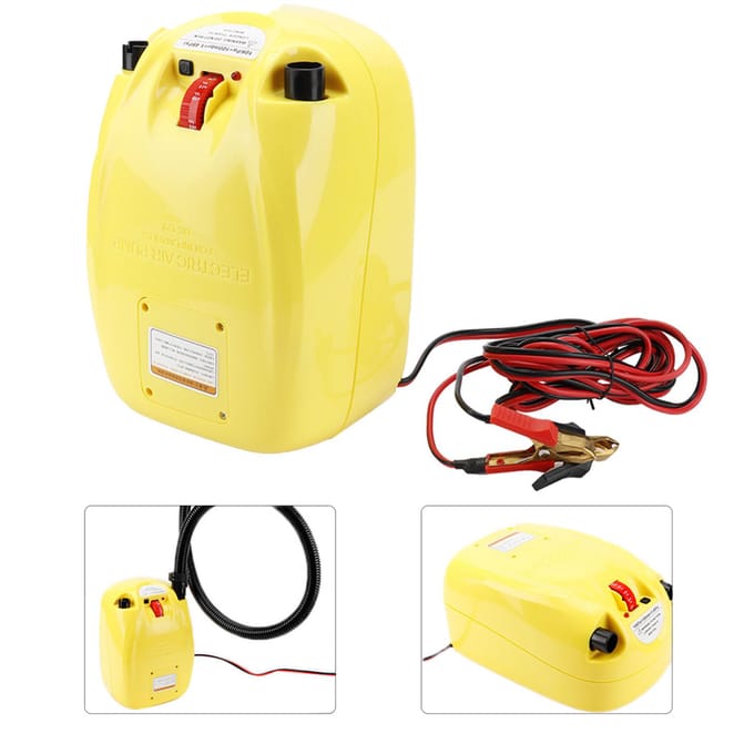 12V Draagbare Elektrische Hogedrukluchtpomp voor Opblaasbare Kano's Boten Vlotten Kajaks yellow