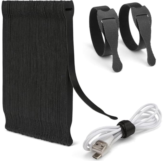 Herbruikbare kabelbinders 120 stuks - 200 x 12 mm nylon klittenband voor kabelbeheer