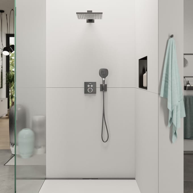 Hansgrohe Raindance Select E - Douchekop, 3 straalsoorten, EcoSmart, geborsteld zwart chroom 28728340