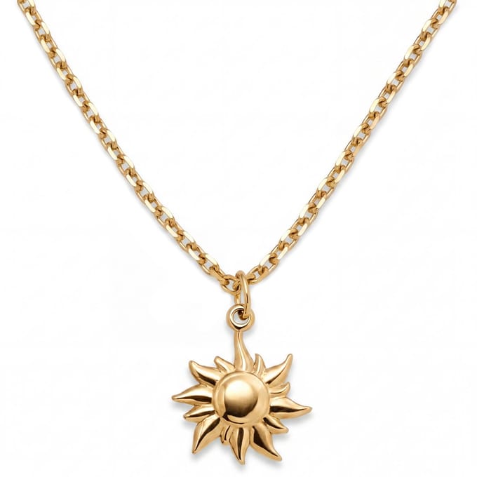 Mediterranean | 14K vergulde ketting met zonhanger