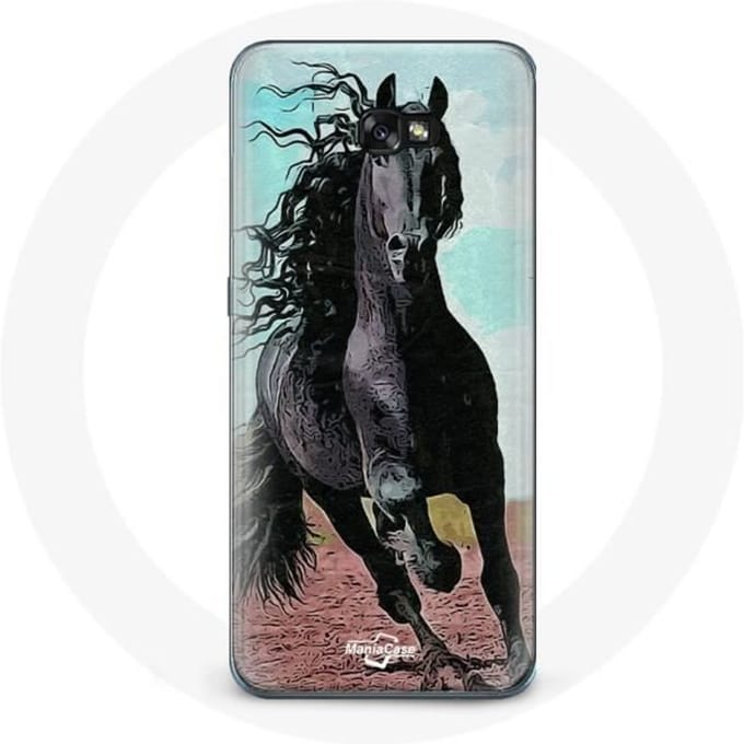 Case voor Samsung Galaxy A8 2016 Zwart Friese Paard